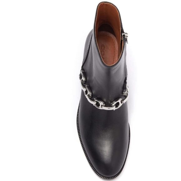 NWT COACH Biker Allen Chain Leather Booties - Picture 6 of 8
